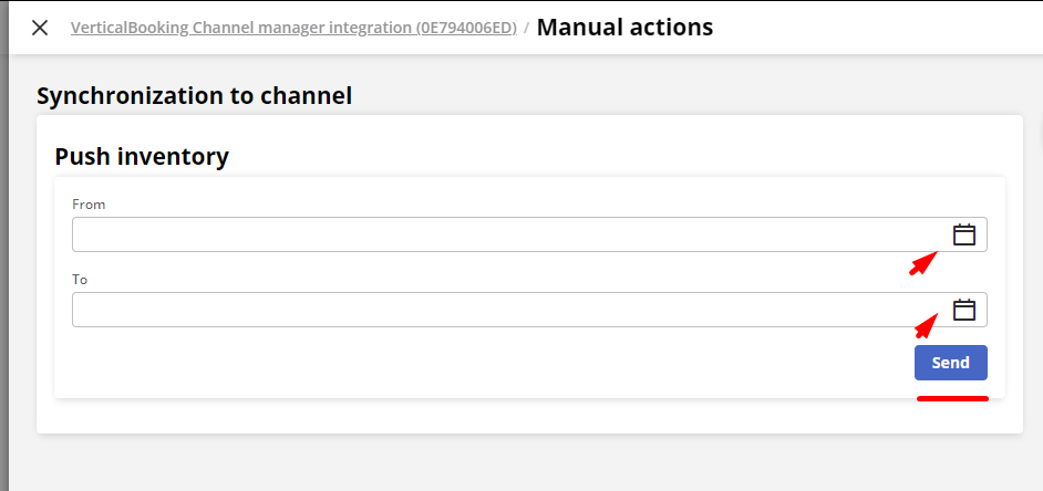 How to send a manual update to the Channel Manager?