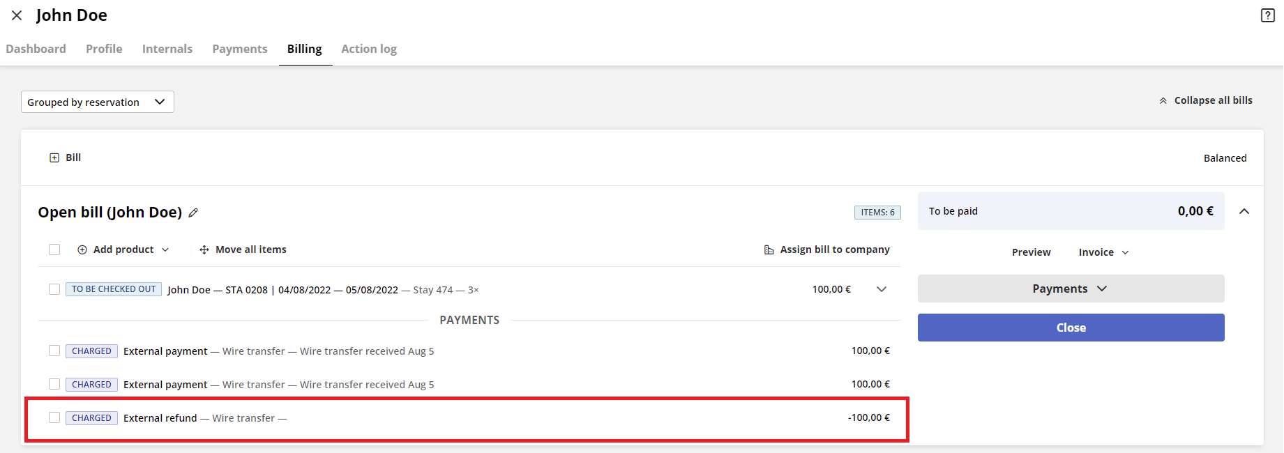 How To Refund An External Payment 