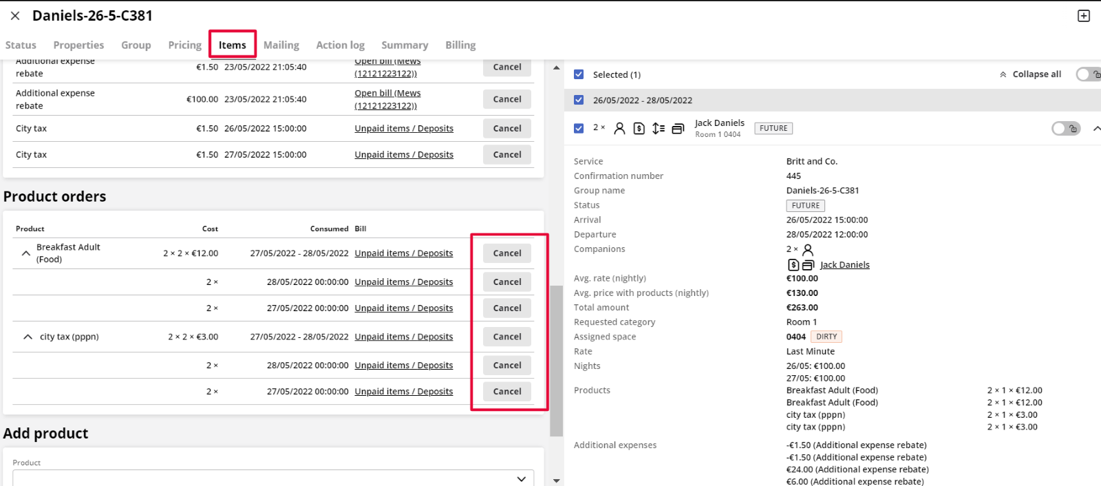 Correcting a closed bill