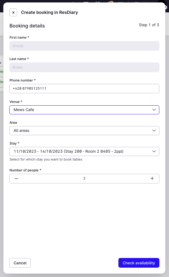 How to create, modify or cancel a ResDiary table booking