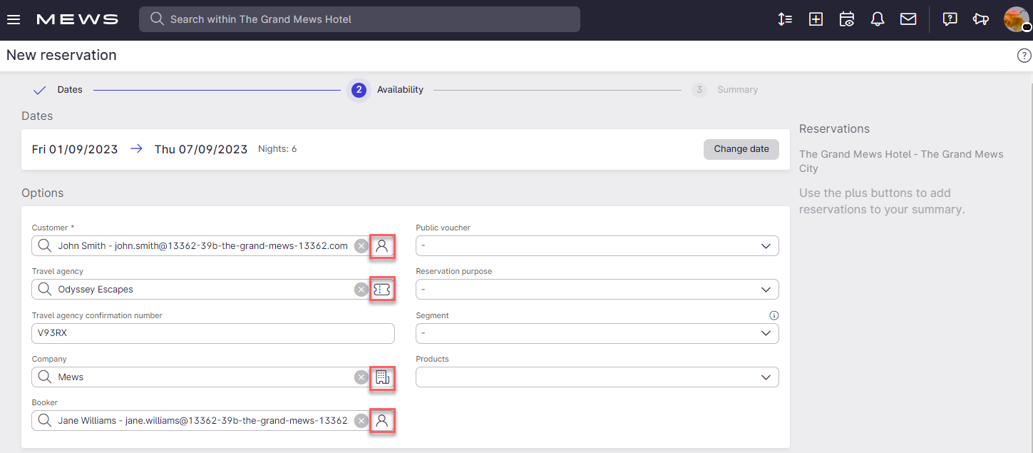 Searching in Mews Operations