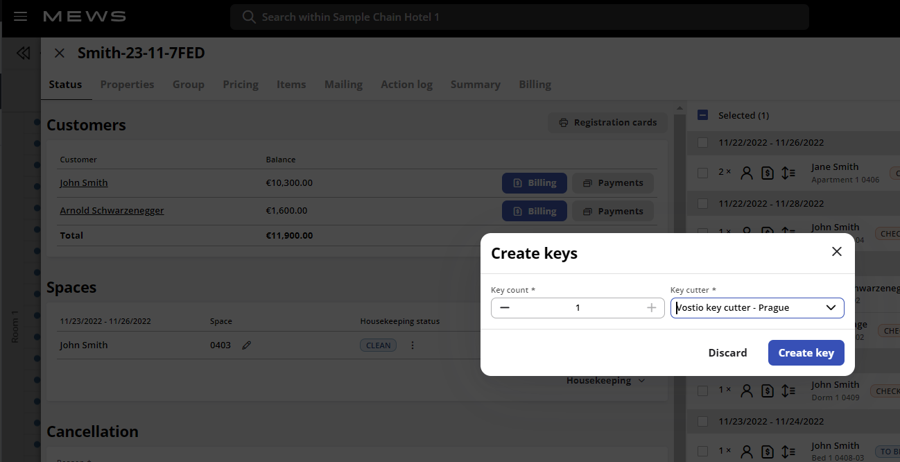 Mews Crear claves