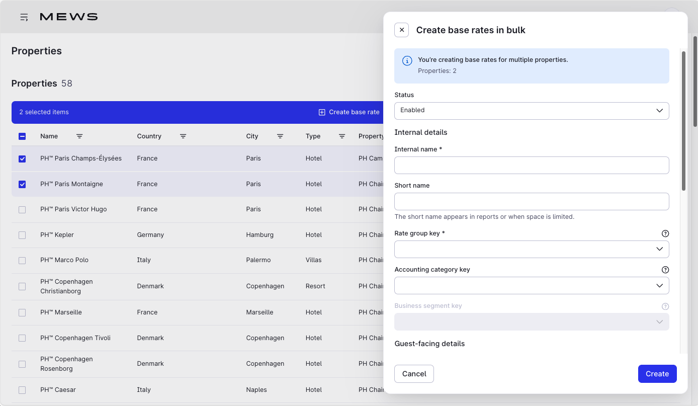 Rate management in Mews Multi-Property