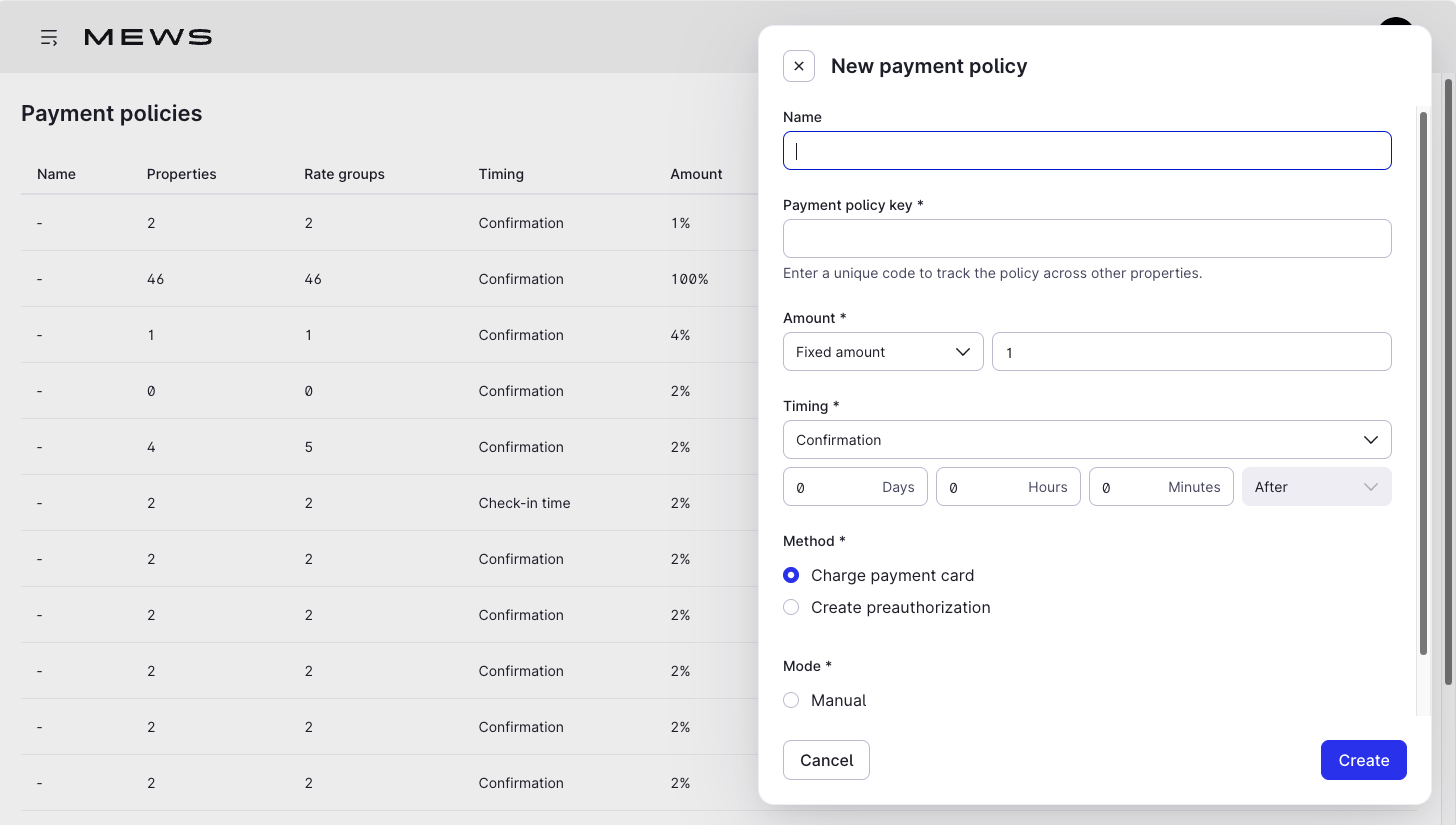 new payment policy