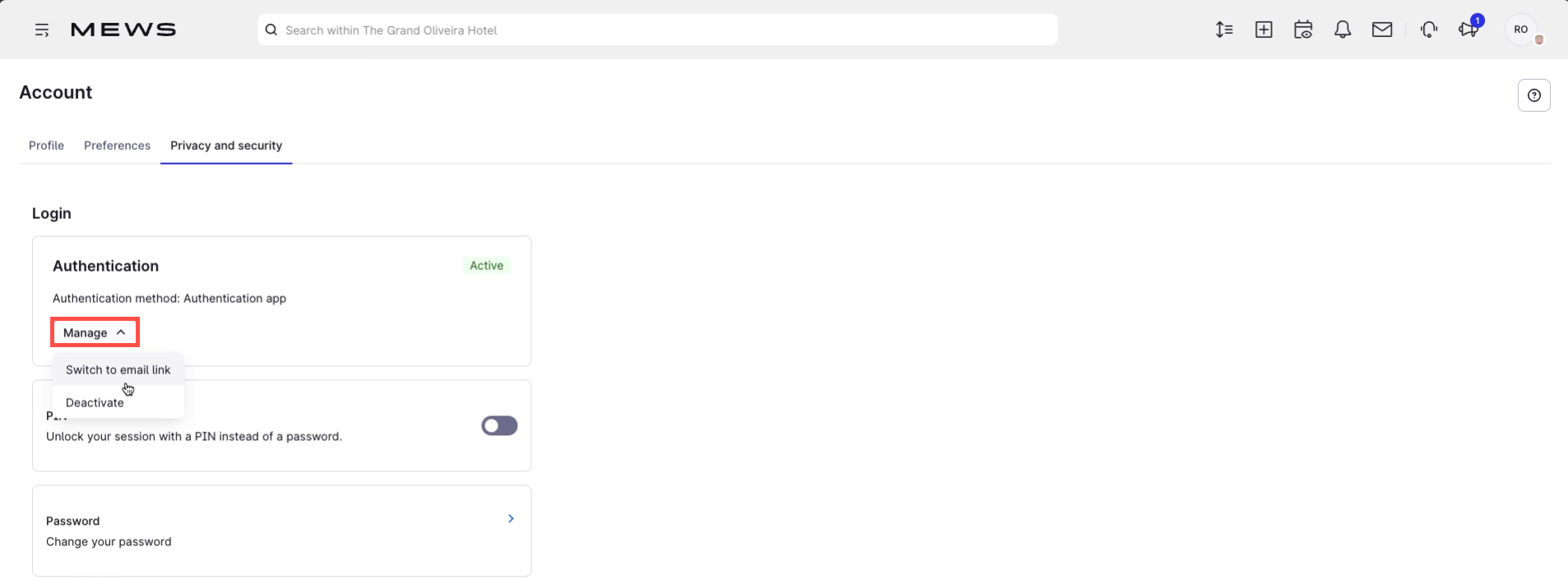Switch to email link