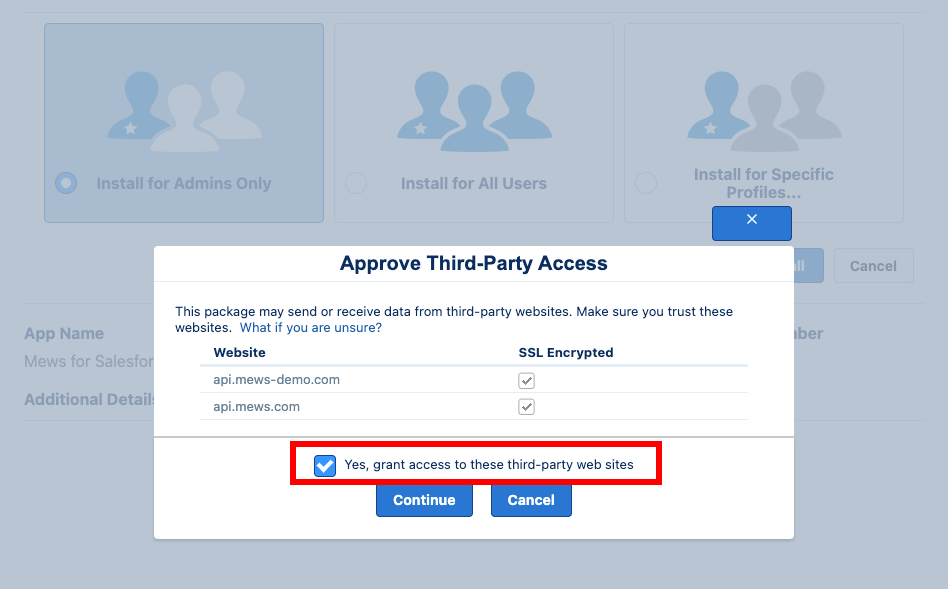 Approve third party access