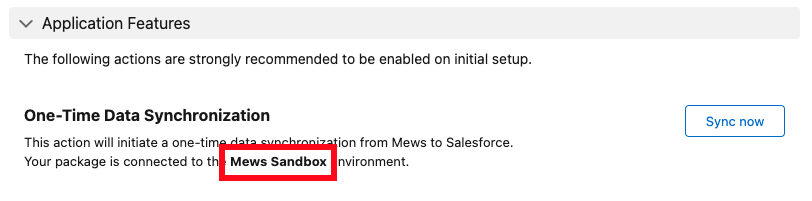 Confirm Mews Sandbox connection in Salesforce Trailhead