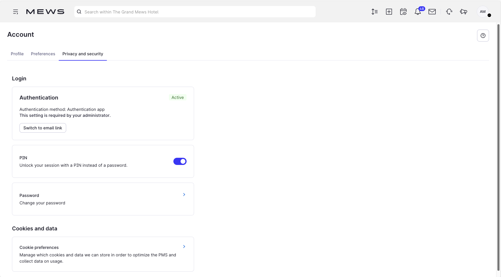 How to change your Mews user account information
