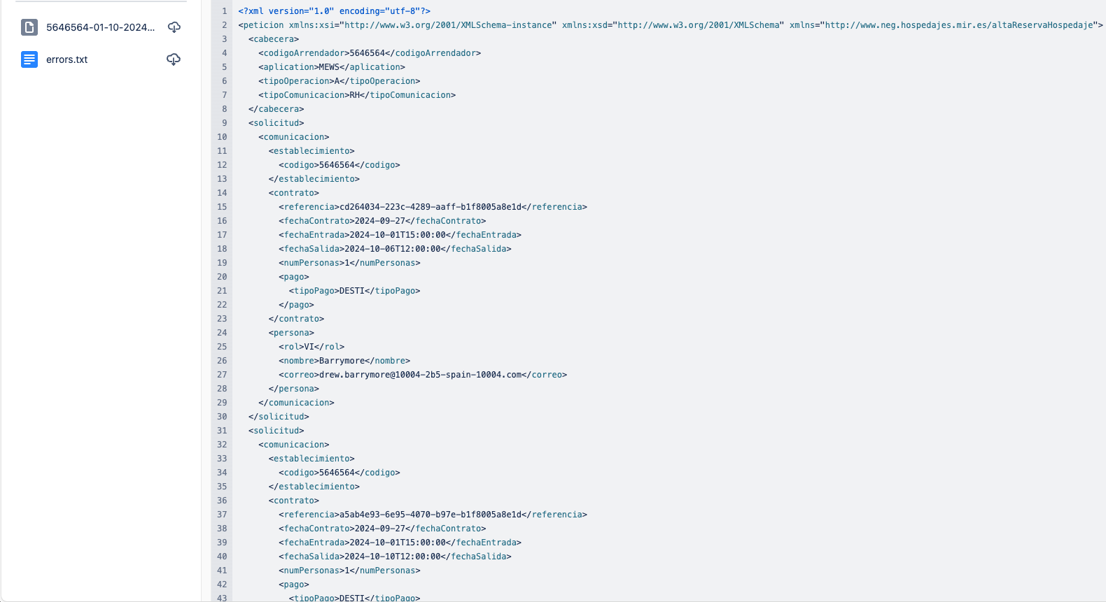 example error file - accommodation police report