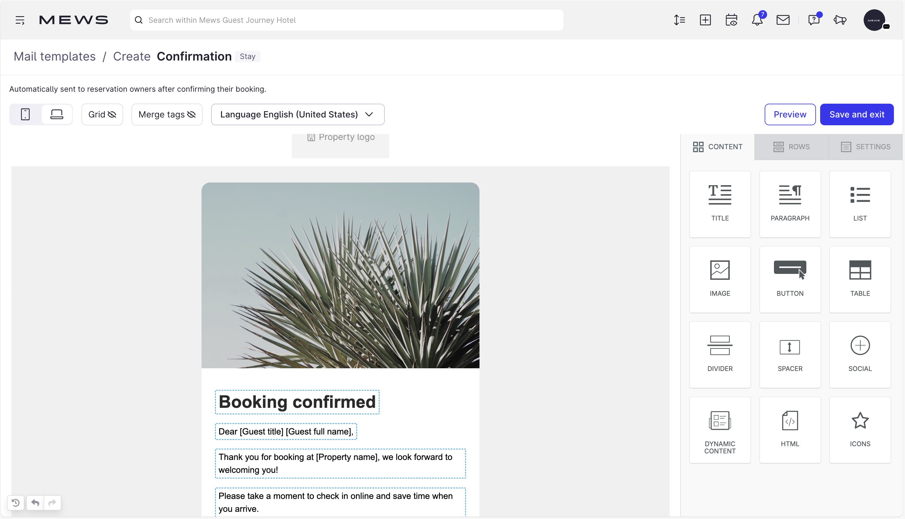 Displays an email draft with the customization side-window.