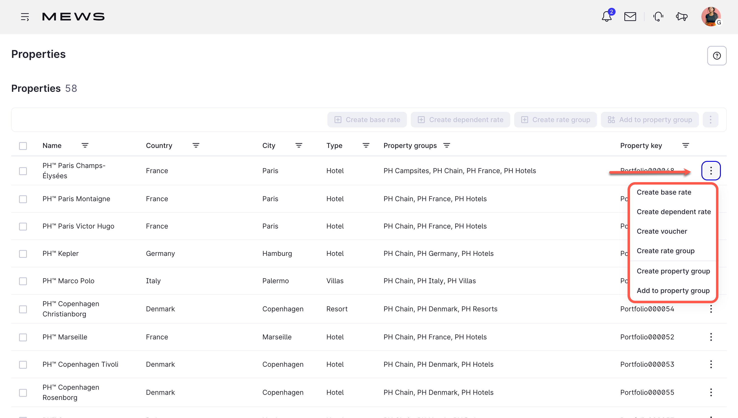 Properties screen - create an individual rate.png
