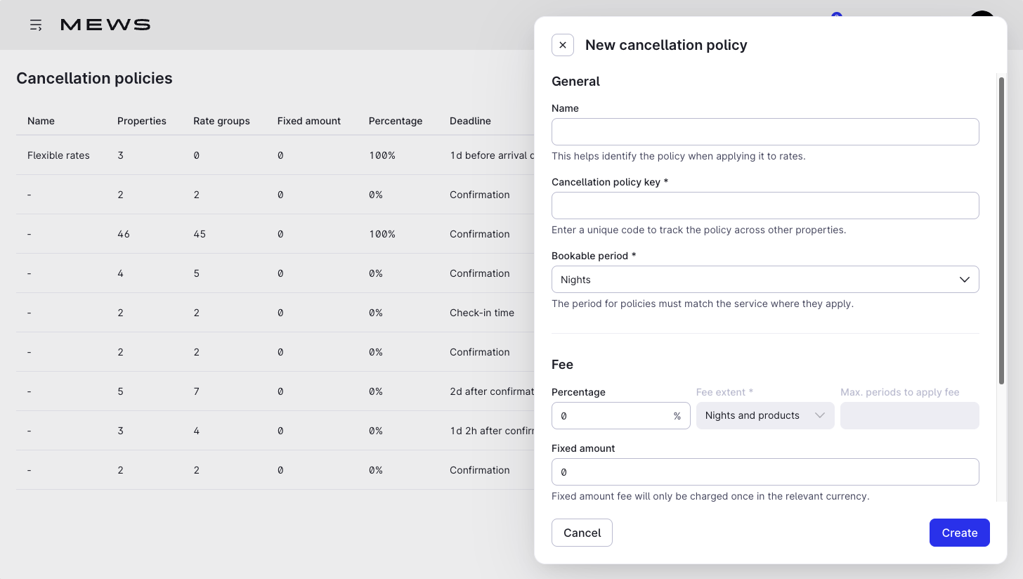 create cancellation policy