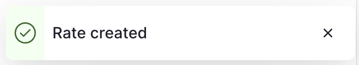 Success message rate created