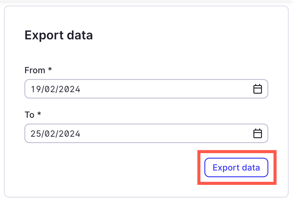 A screenshot of a export dataDescription automatically generated