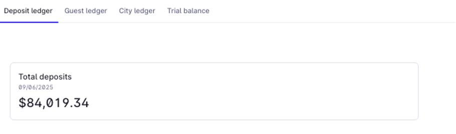 Deposit ledger screenshot