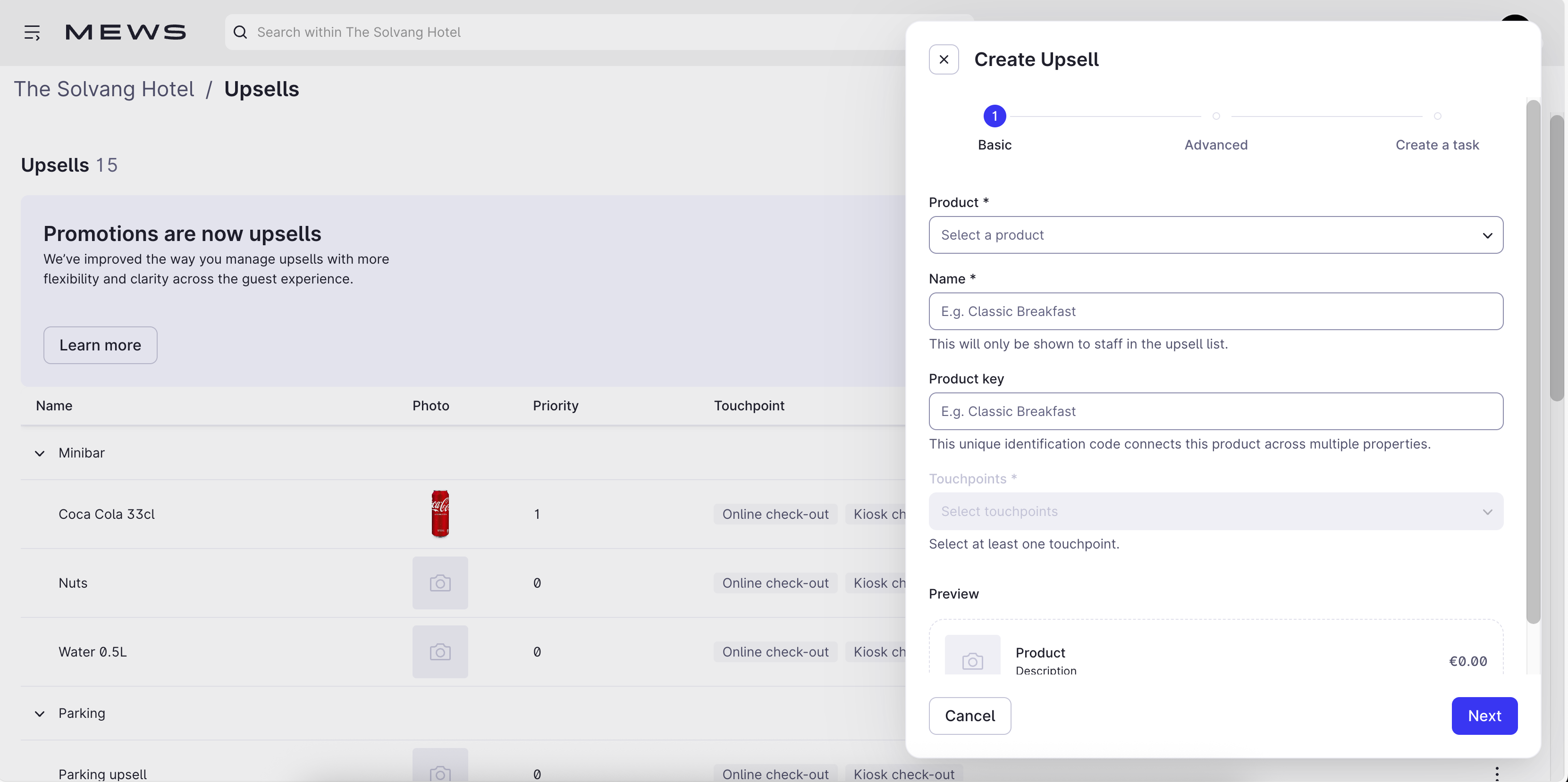 Create upsell