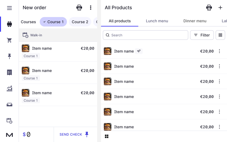 filter menu