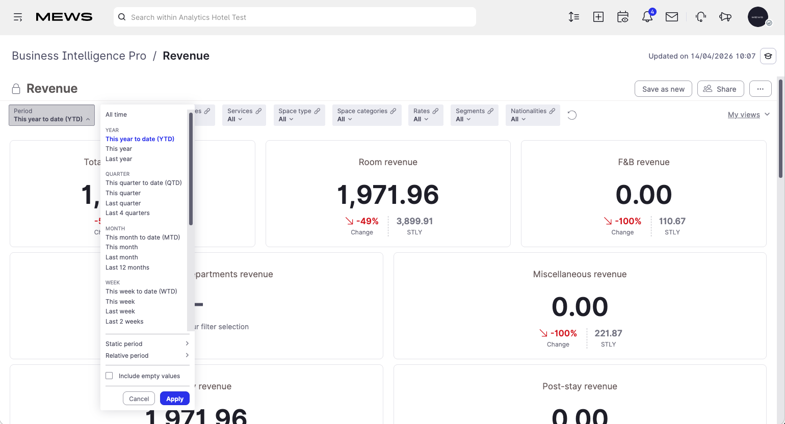 revenue filters