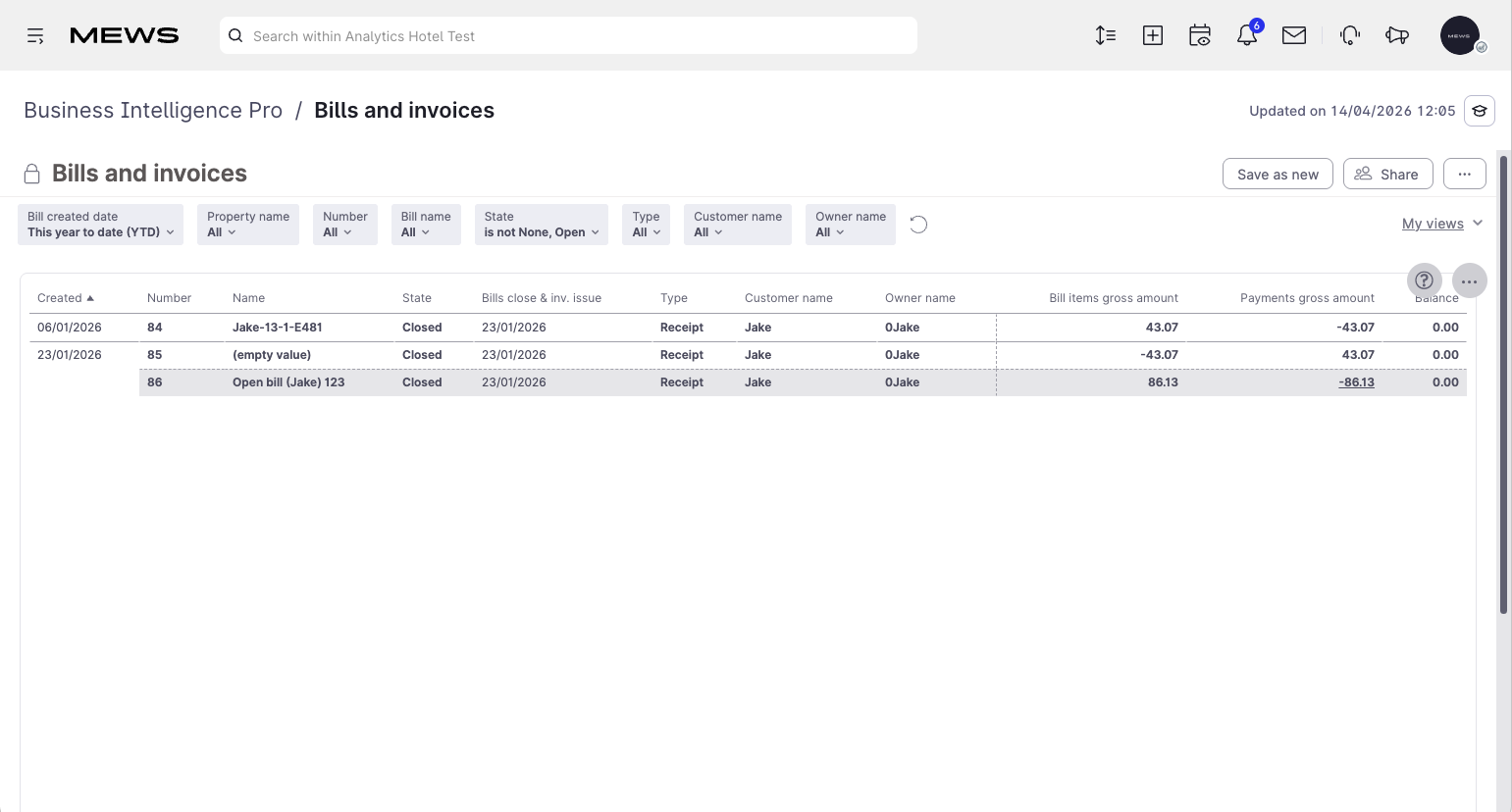 bills and invoices dashboard