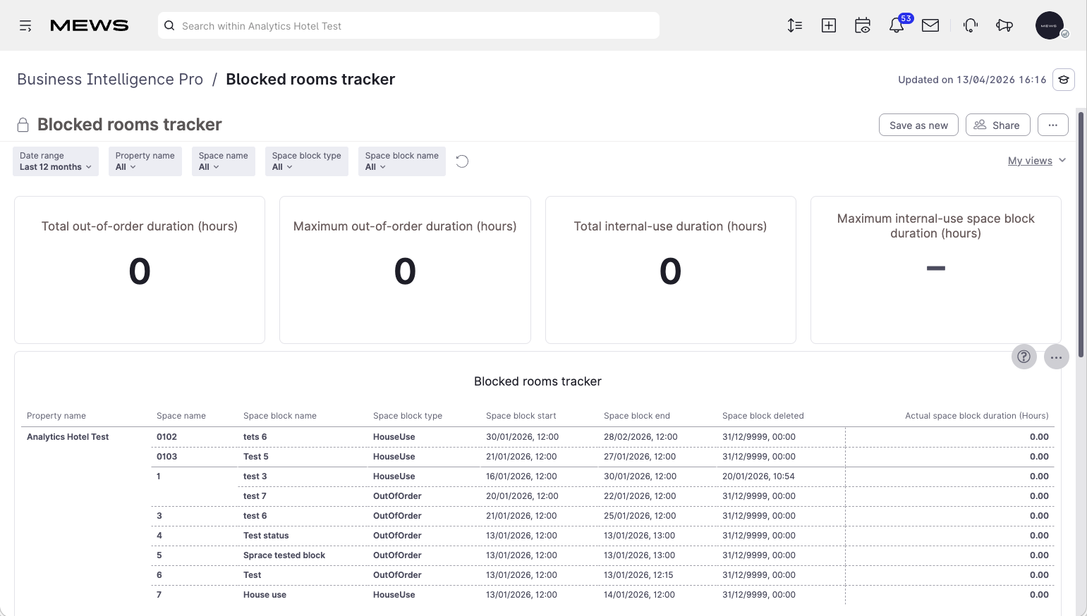 blocked rooms tracker dash