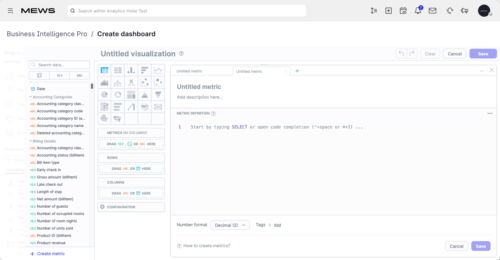 create metric