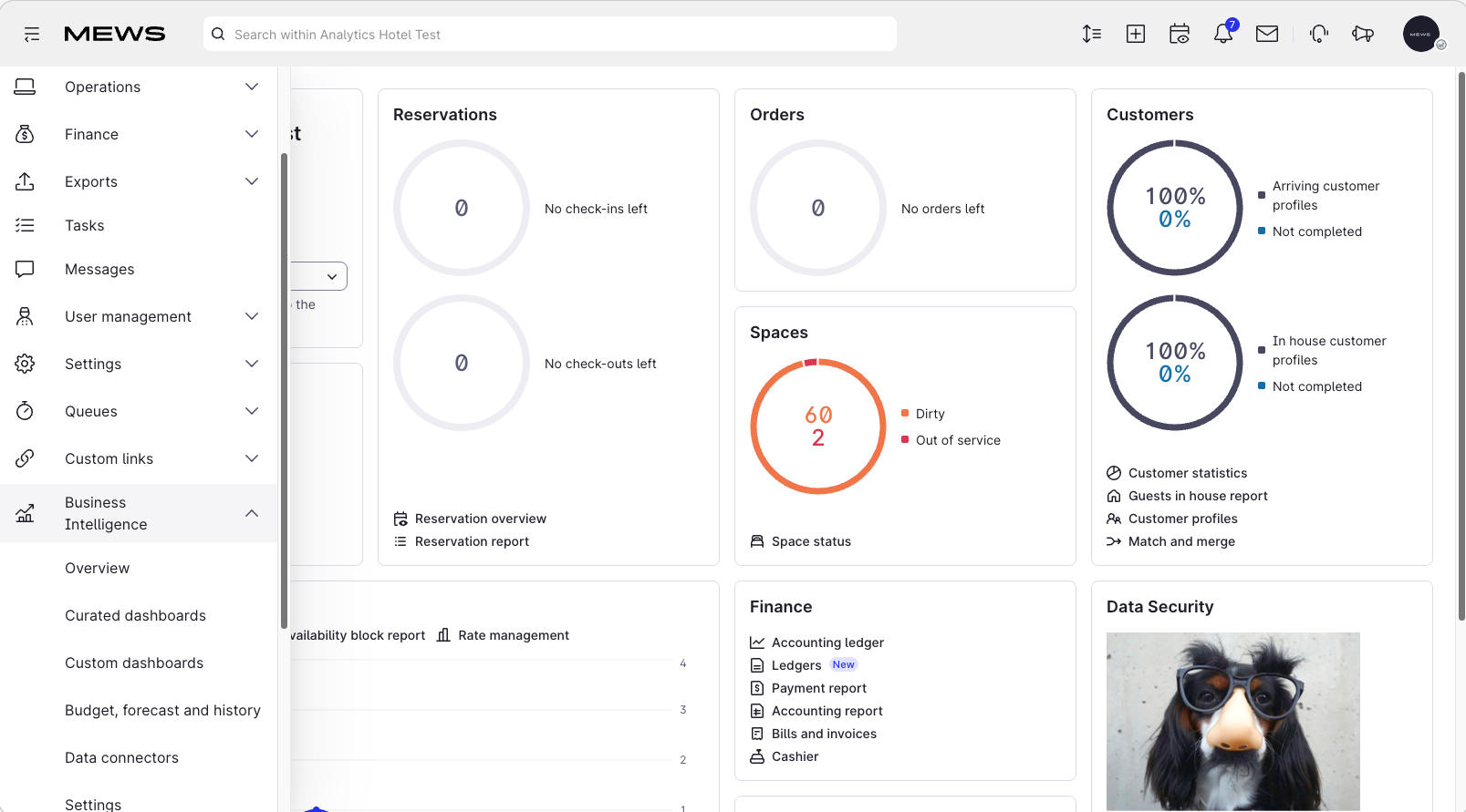 business intelligence menu highlight