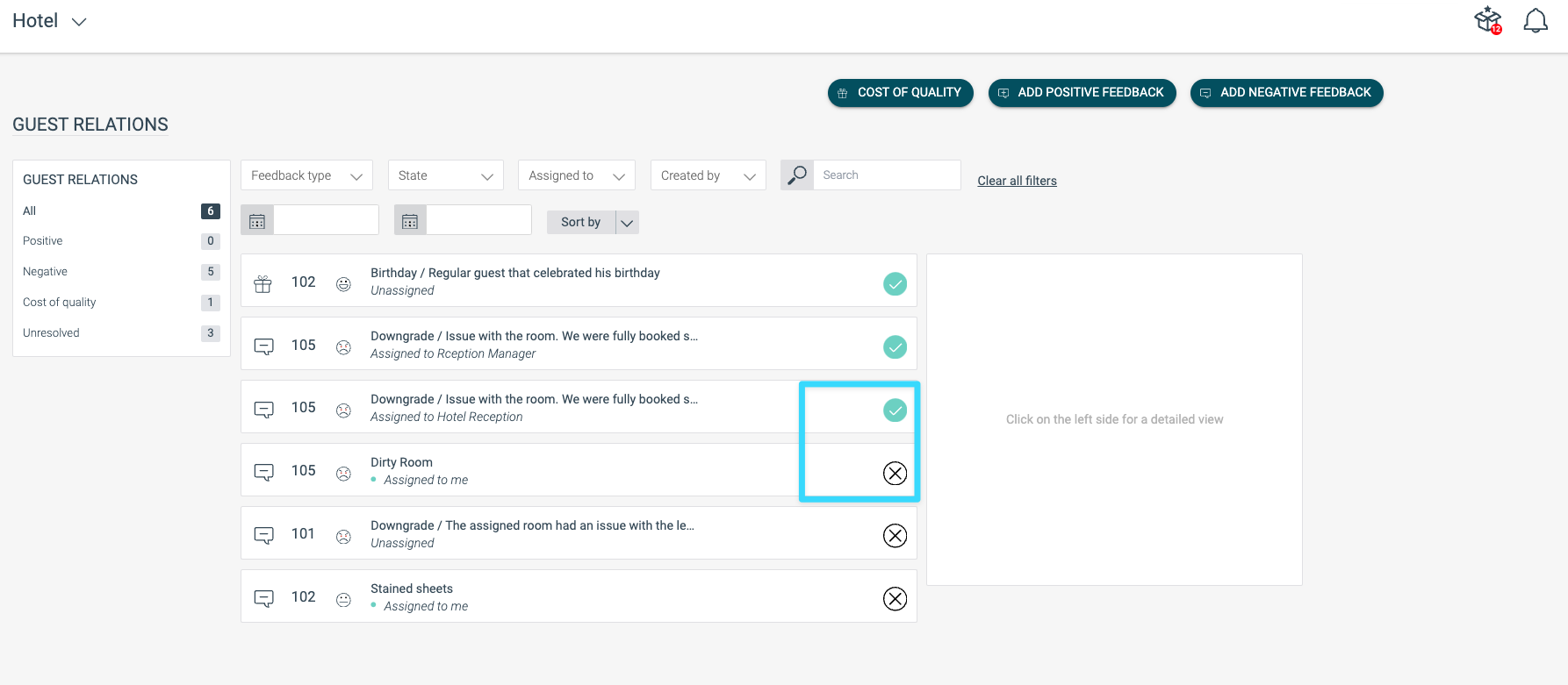 The guest relation module in Flexkeeping