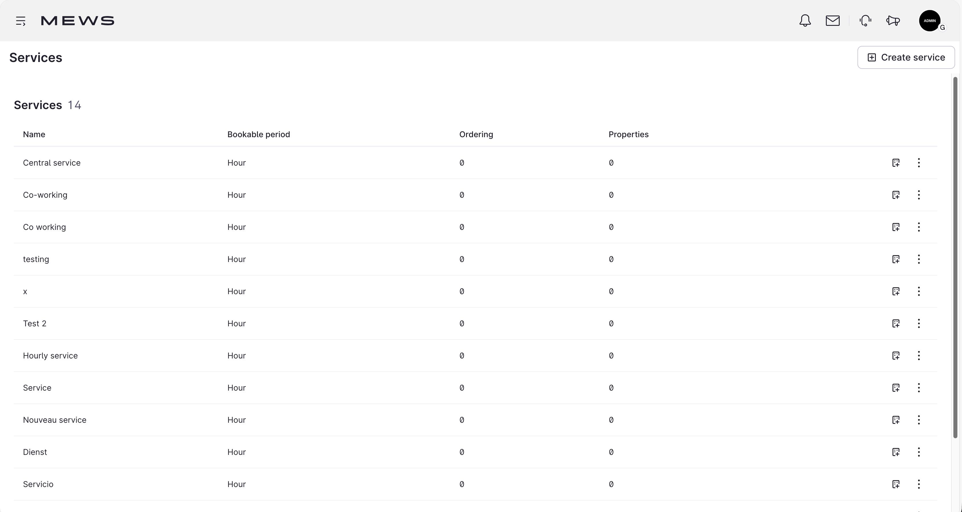 Create service services screen MMP