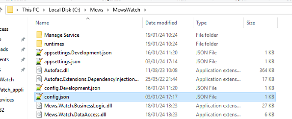 Mews Watch Installation Folder