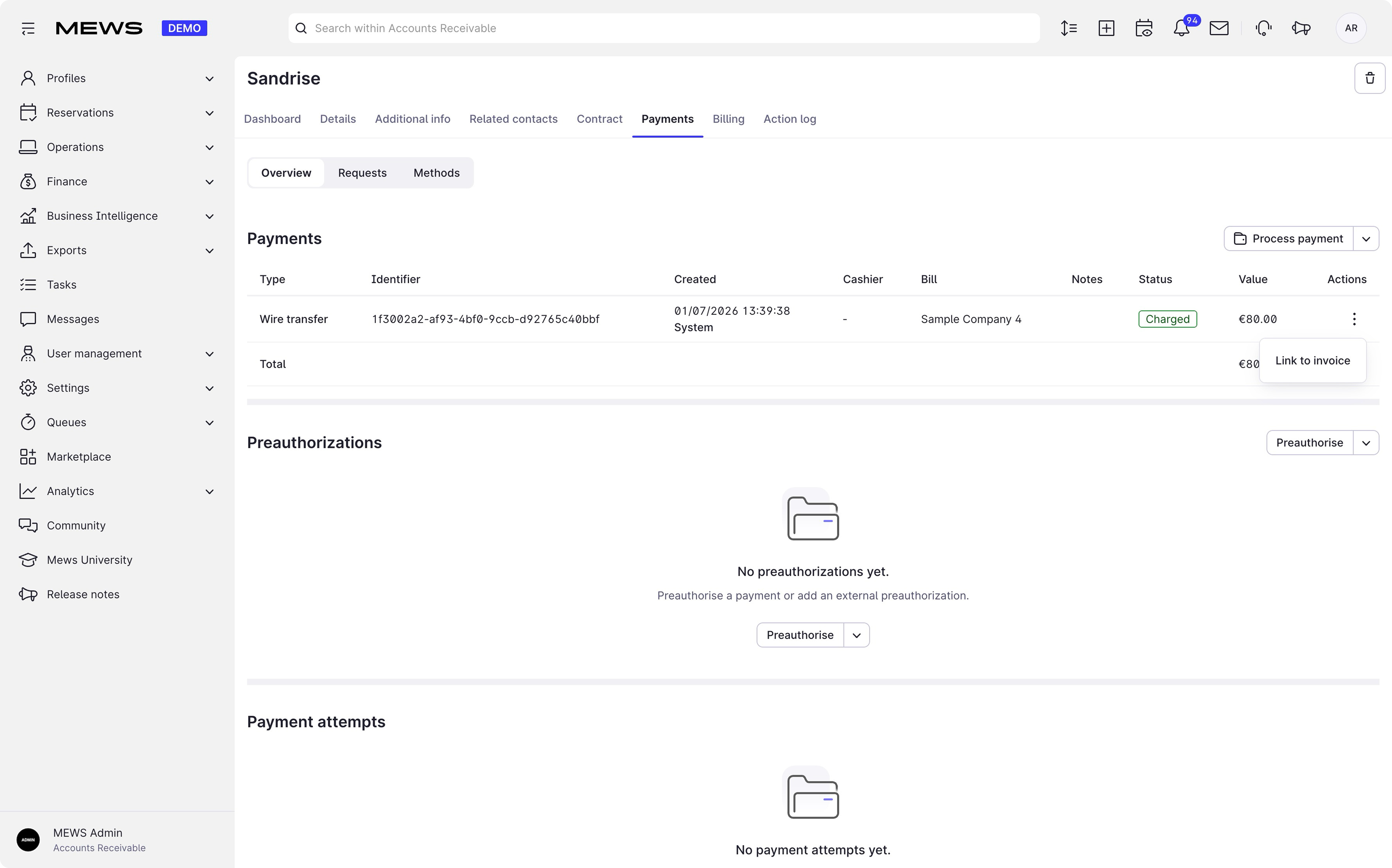 link to invoice