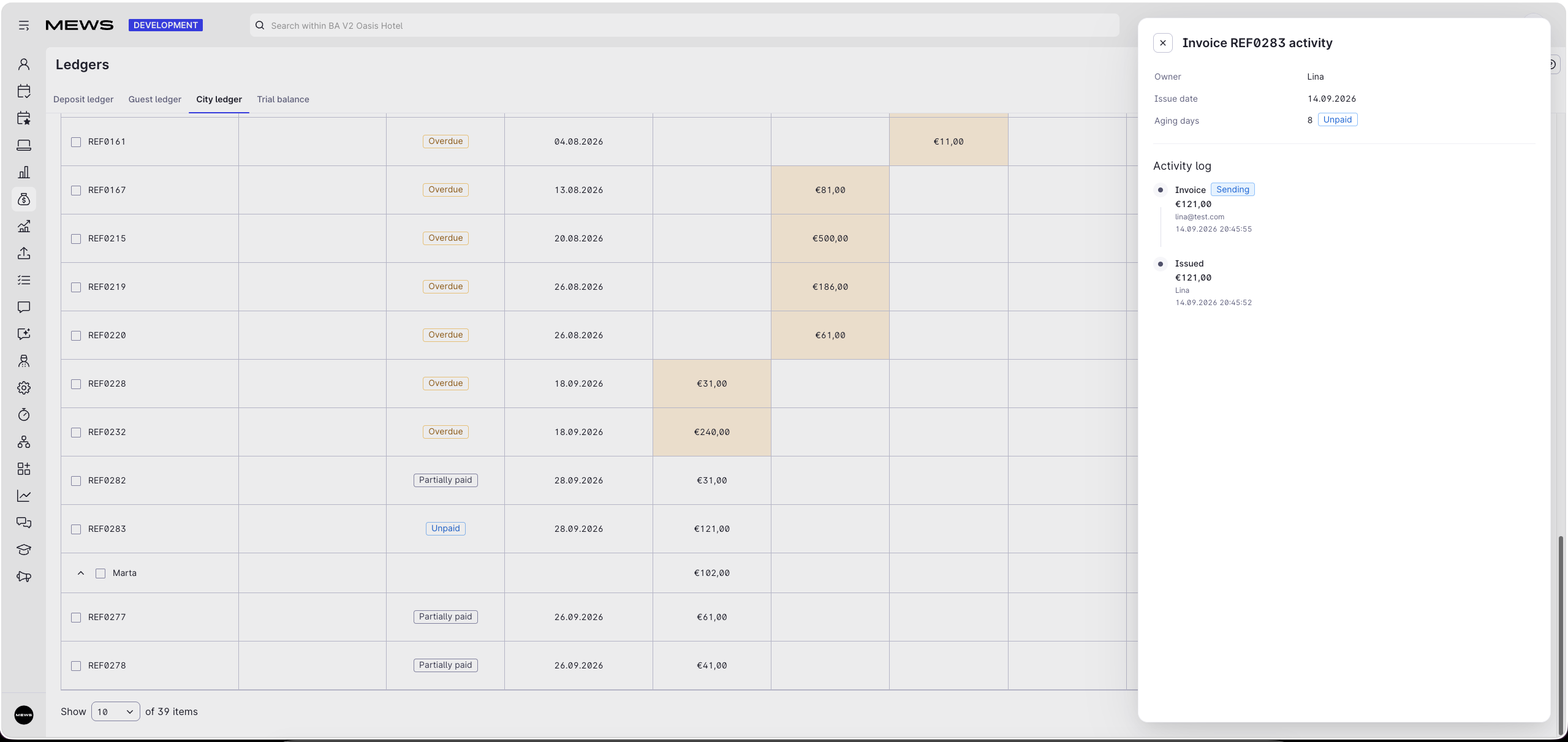 history of an invoice