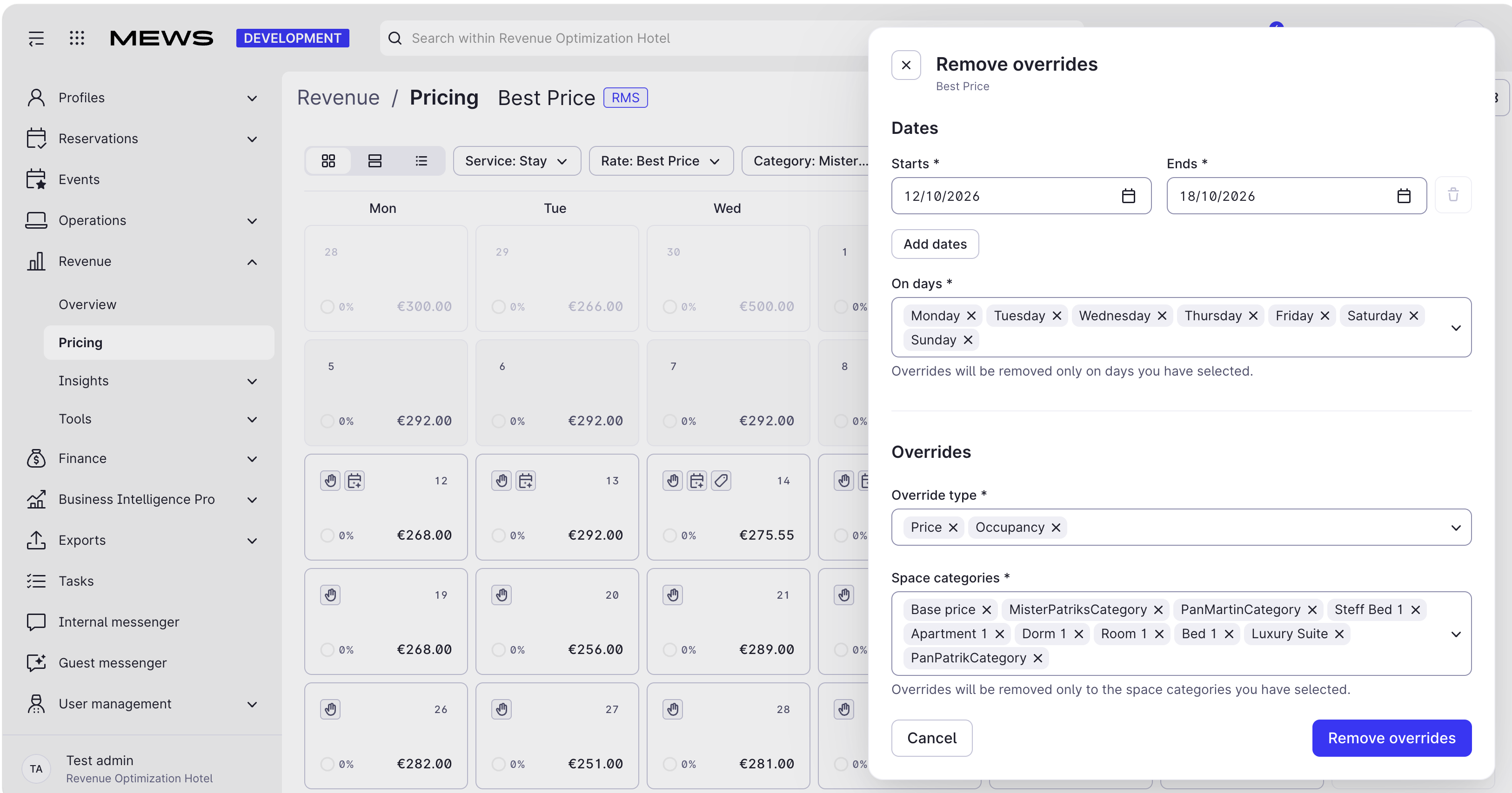 remove overrides details